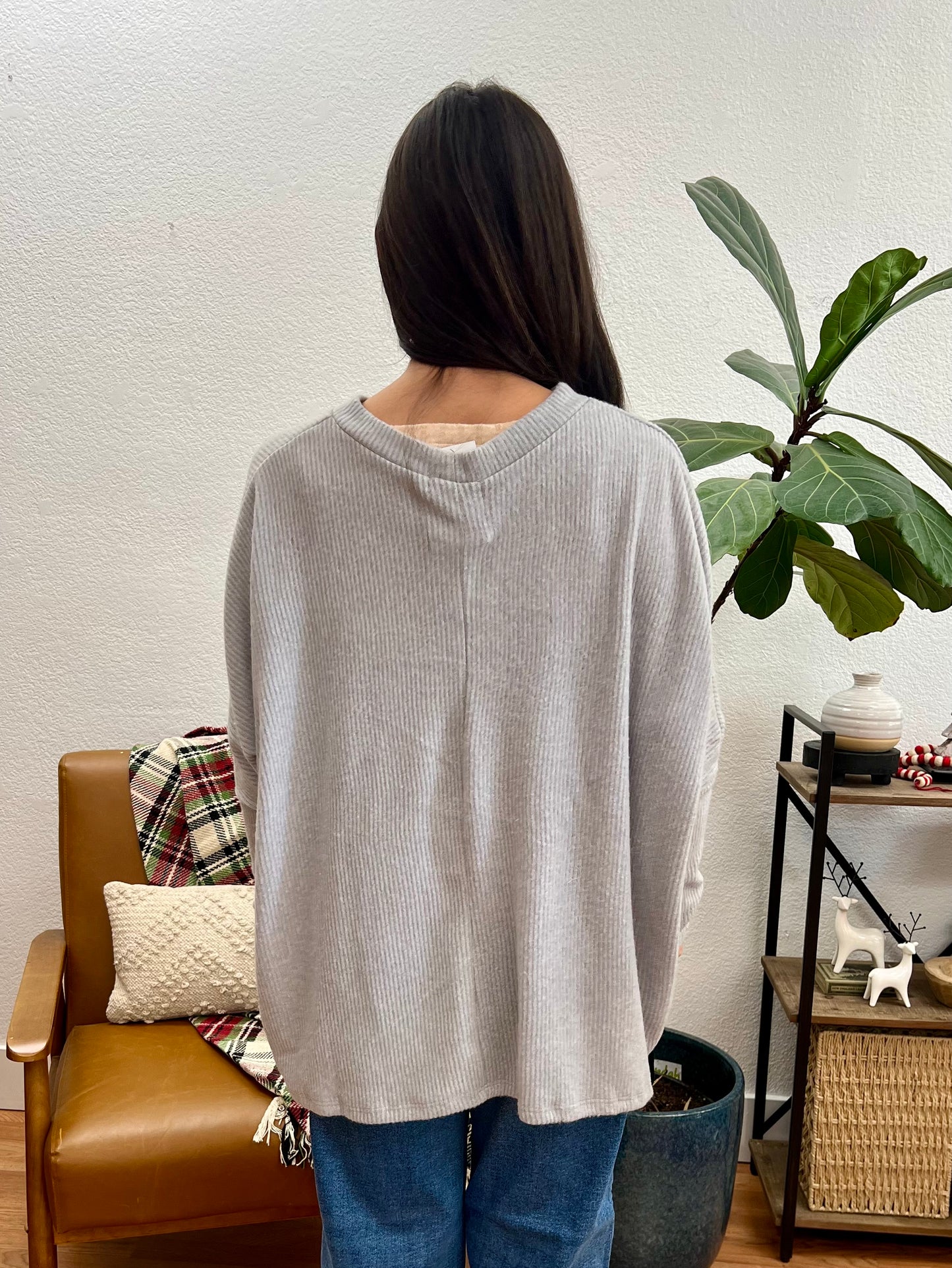 Heather Grey Soft Dolman Sweater