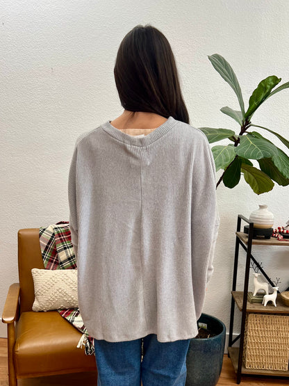 Heather Grey Soft Dolman Sweater