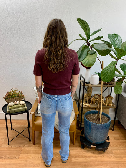 Judy Blue Contrast Wash Straight Leg Jeans