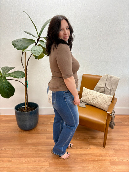 Cocoa Modal Ribbed Top