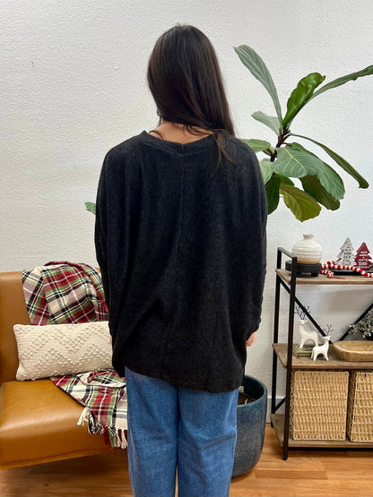 Charcoal Soft Dolman Sweater