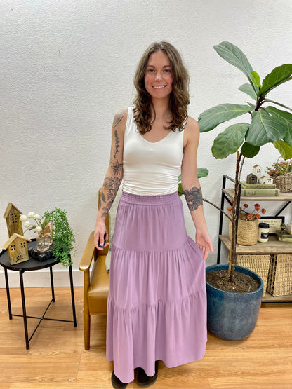 Iris Smocked Waist Tiered Maxi Skirt - Terra Cottage