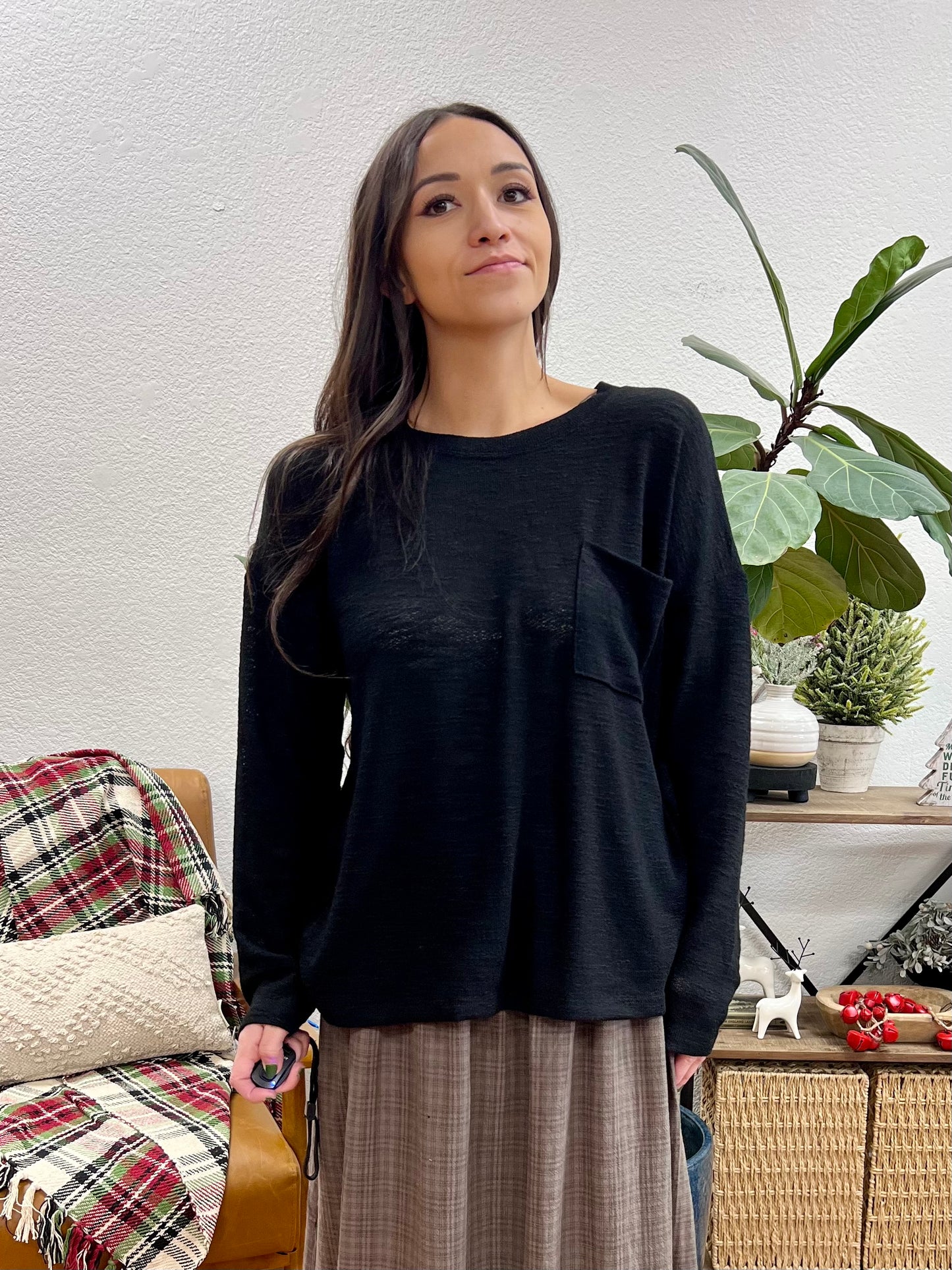 Black Hacci Slub Long Sleeve