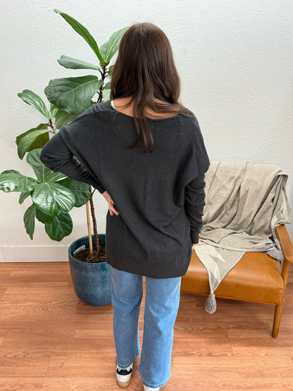 Charcoal Viscose Sweater