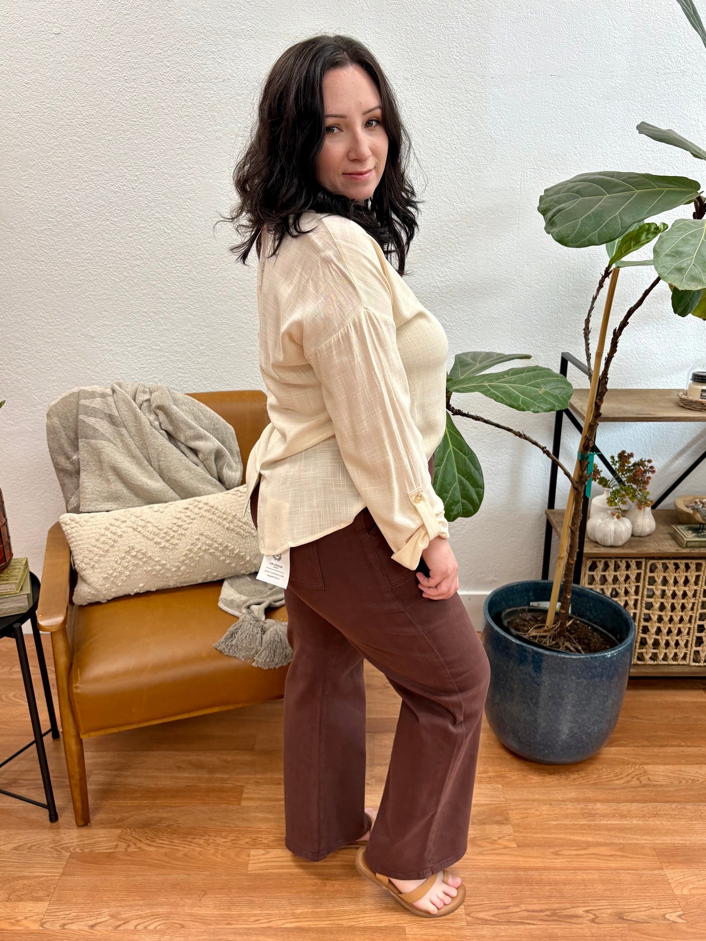 RISEN Ankle Flare High Rise Jeans