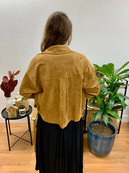 Camel Suede Relaxed Jacket
