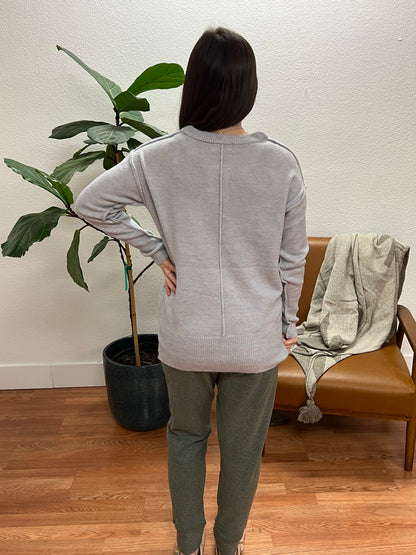 Grey Melange Soft Sweater