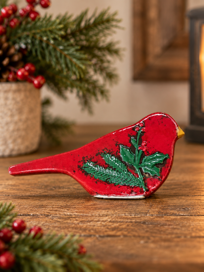 Red Ceramic Bird