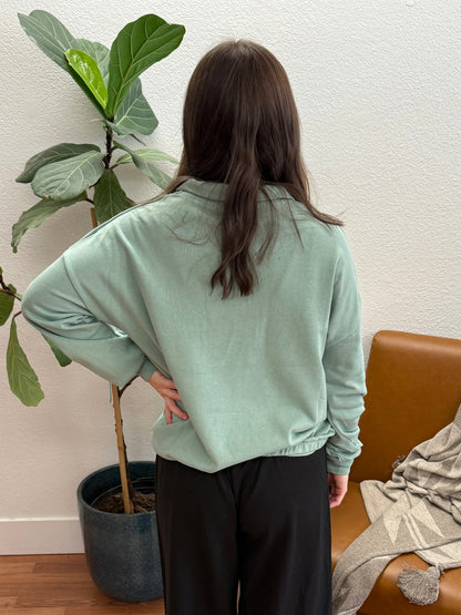 Warm Sage Loose Fit Sweater