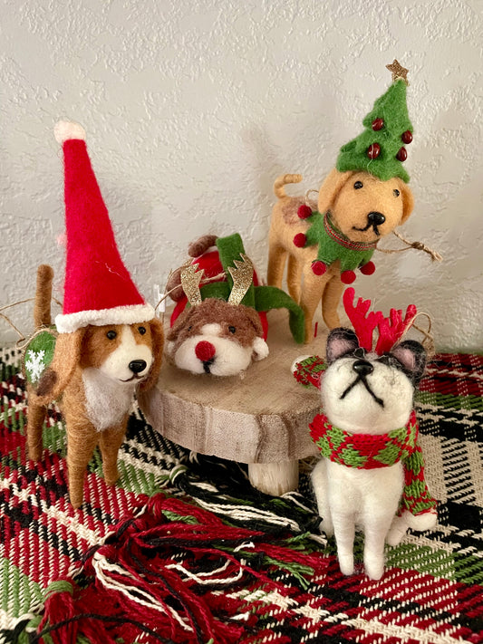 Wool Felt Dog Ornament