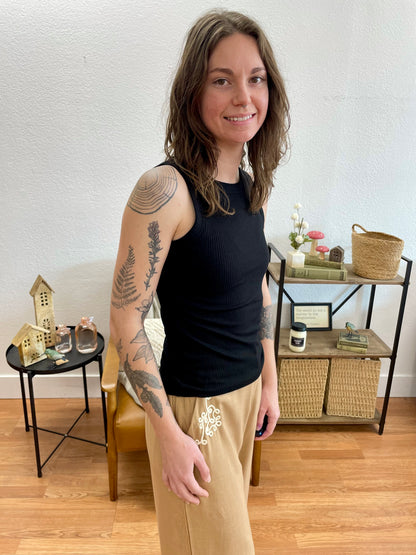 Black High Neck Luxe Tank