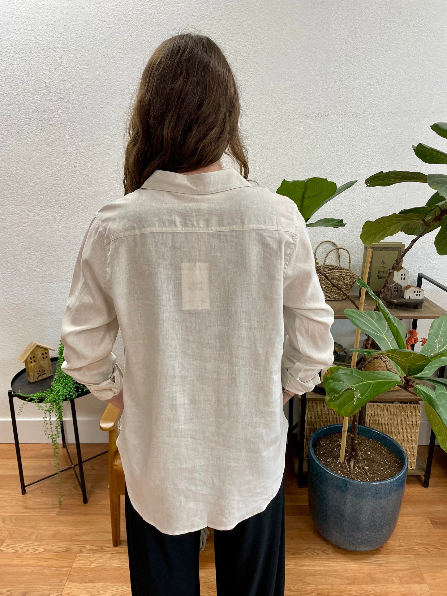 Natural Linen Button Up Blouse