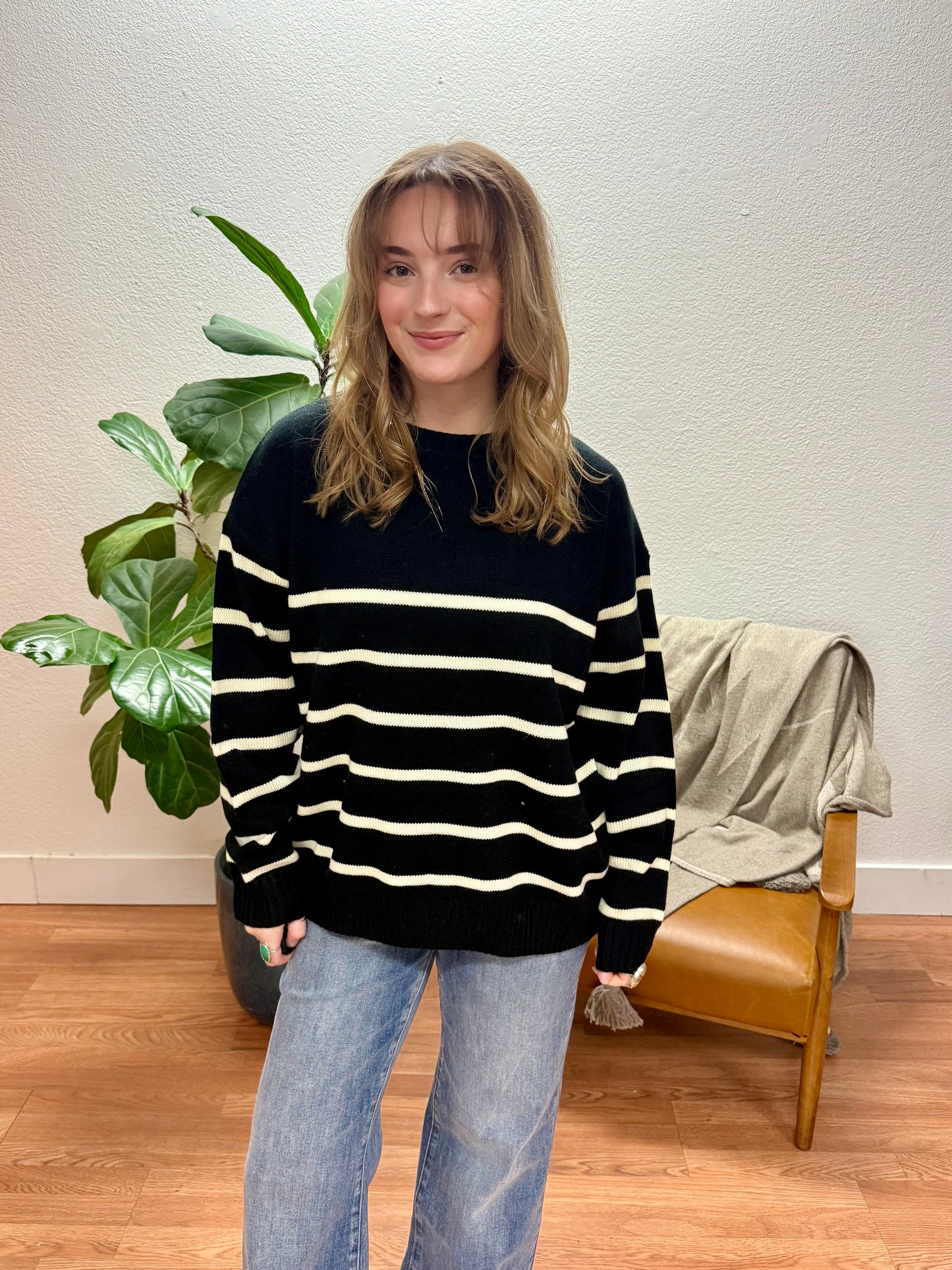 Lightweight Black Striped Sweater