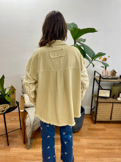 Beige Cableknit Shacket
