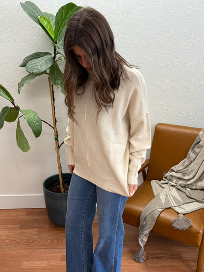 Cream Crewneck Knit Sweater