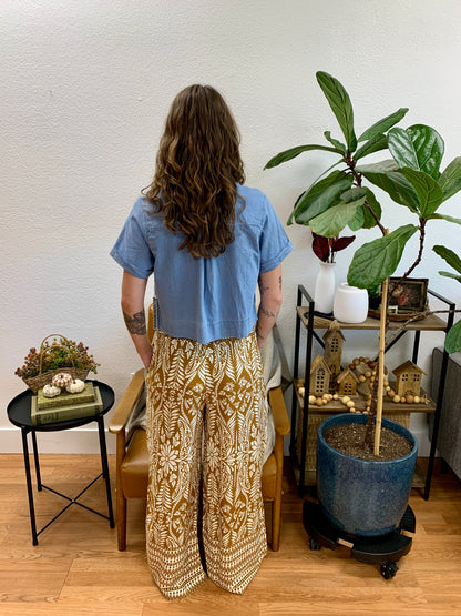 Camel Printed Palazzo Pants