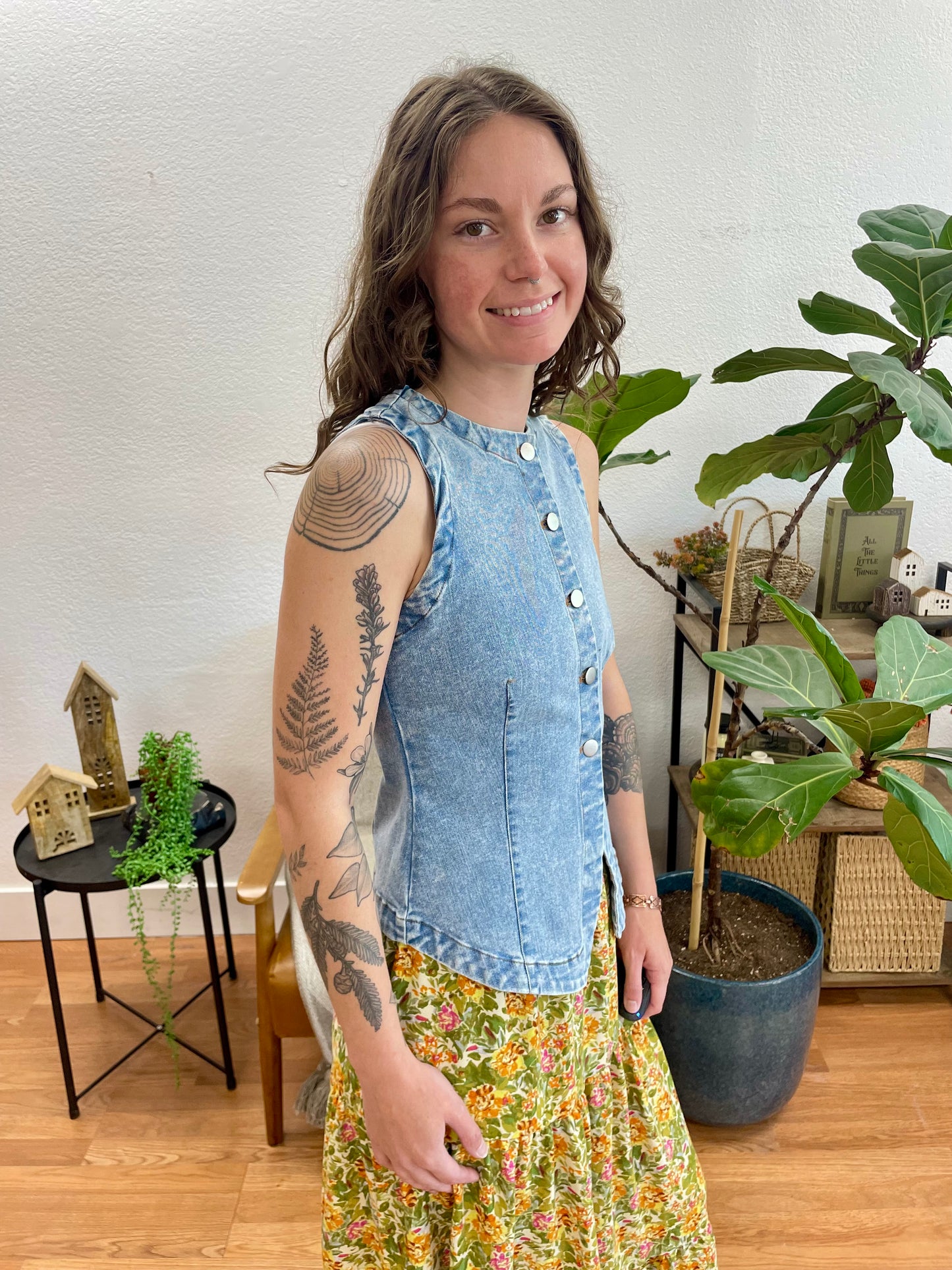 Light Wash Denim Vest