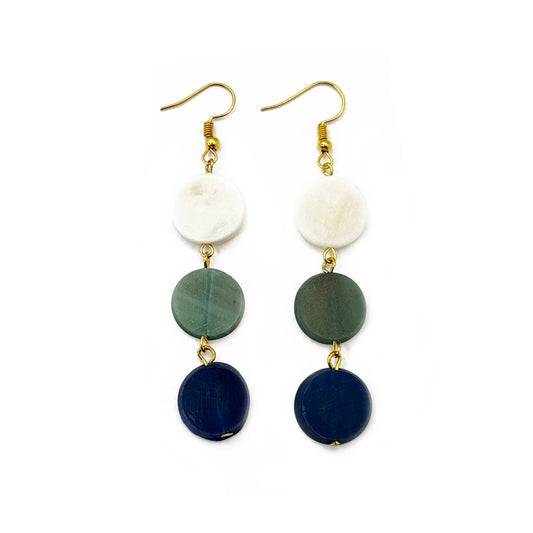 Omala Azure Coast Earrings - Triple Circle Cool