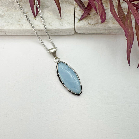Handcrafted Blue Opal Necklace