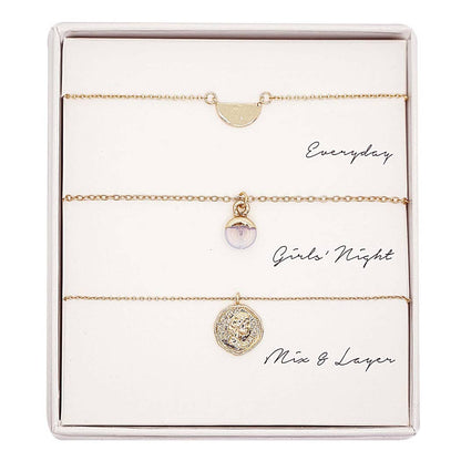 3PC Assorted Layering Pendant Necklace Gift Set