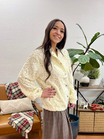 Cream Crochet Jacket