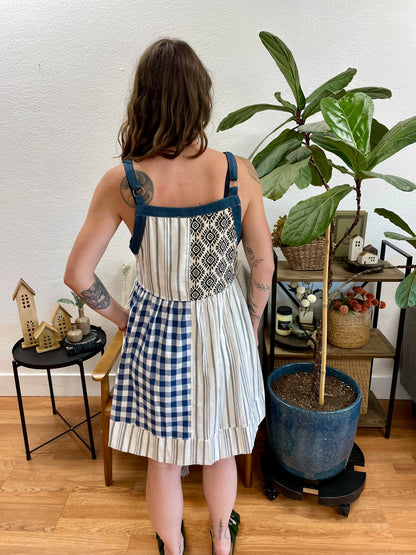 Navy Patchwork Dress
