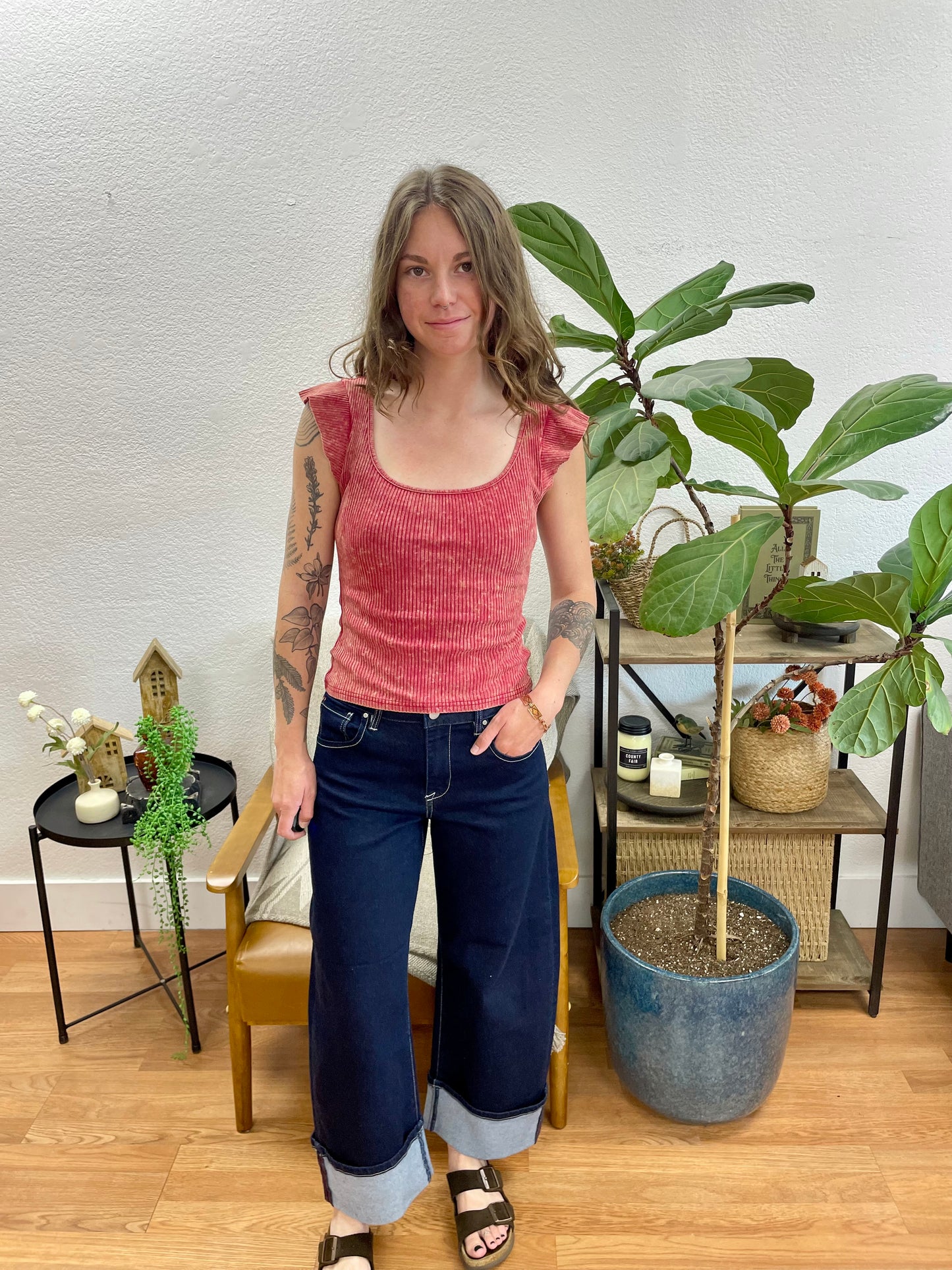 Risen Cuffed Barrel Jeans