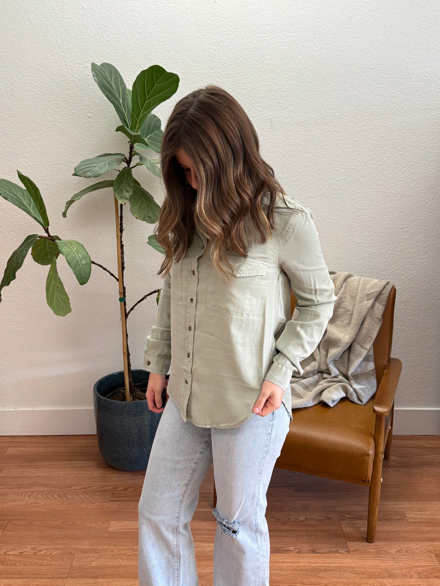 Sage Long Sleeve Tencel Shirt