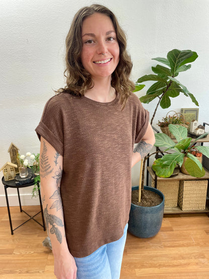 Brown Hacci Slub Tee