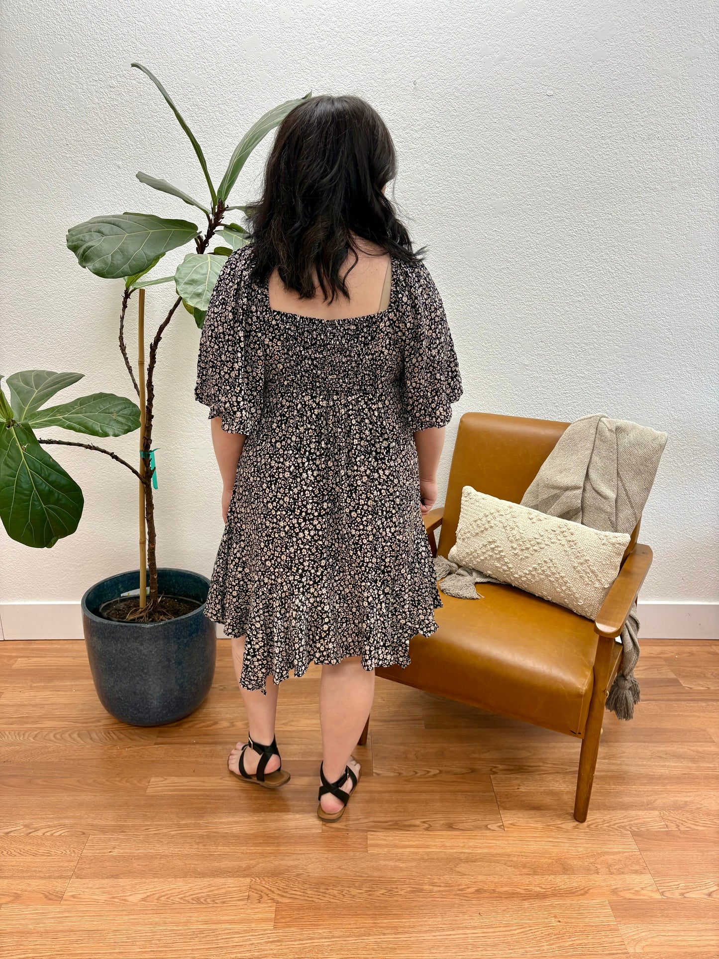 Black Hanky Hem Dress