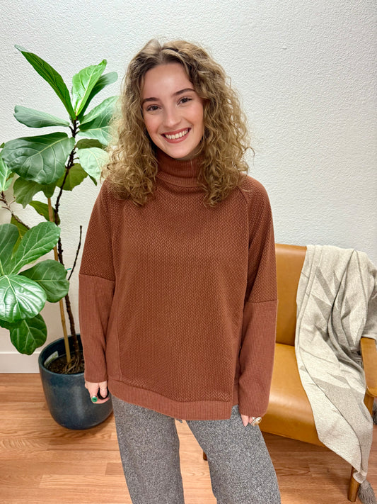 Camel Soft Knit Oversized Top