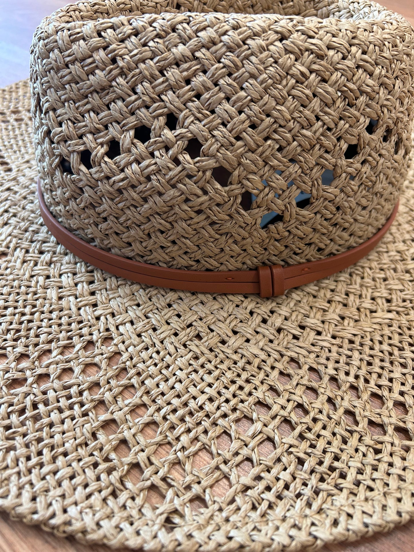 Wide Brim Eyelet Panama Hat