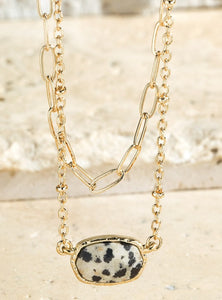 Dalmatian Stone Layered Necklace