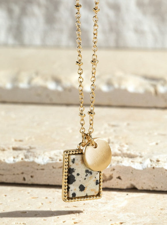 Dalmatian Framed Charm Necklace