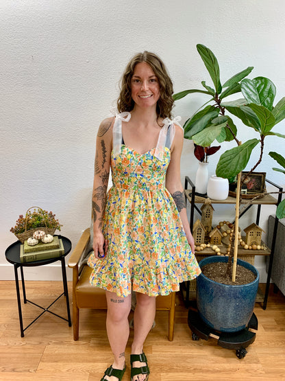 Orange Floral Mini Dress