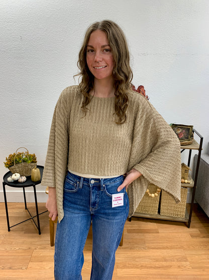 Taupe Kimono Sleeve Top
