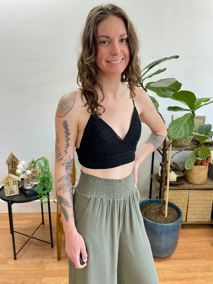 Black Embroidered Bralette