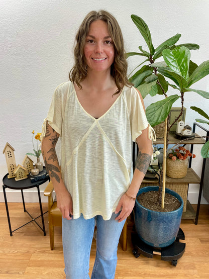 Natural Tie Sleeve Top