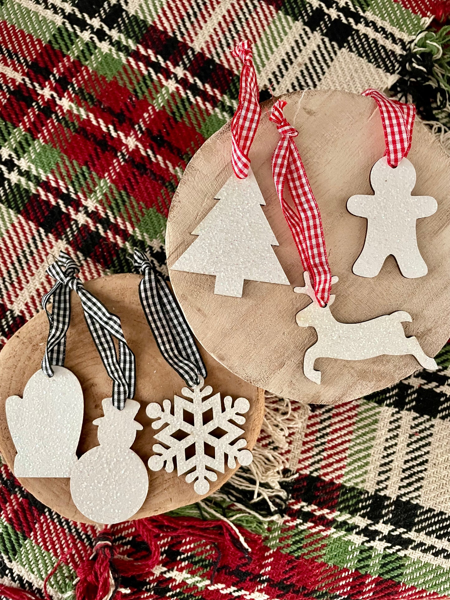 White Glitter Winter Wonder Ornaments