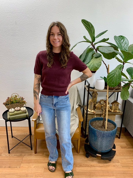 Judy Blue Contrast Wash Straight Leg Jeans