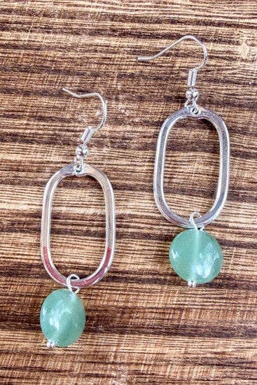 Mila Earrings Green Silver