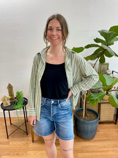 Mica Blue Ribbon Bermuda Shorts