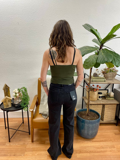 Mica Ink Black Wide Leg Jeans