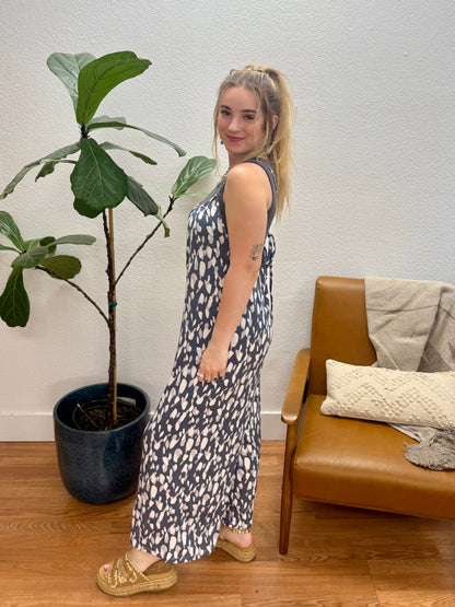Navy Keyhole Jumpsuit