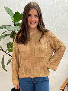 Hazelnut Cuff Sleeve Relaxed Sweater