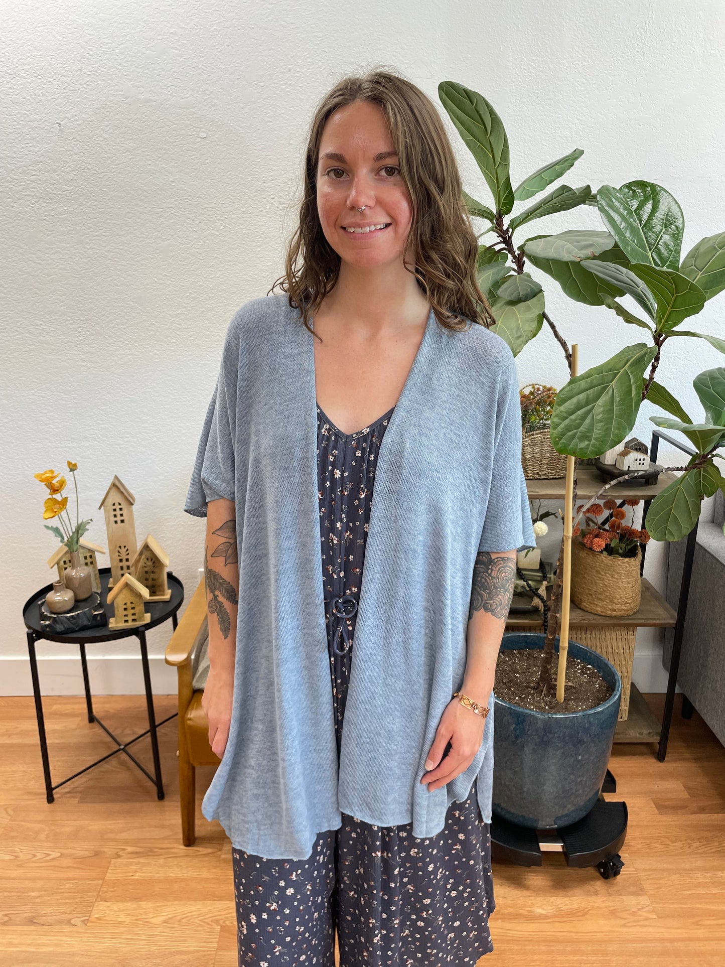 Slate Short Sleeve Cardigan