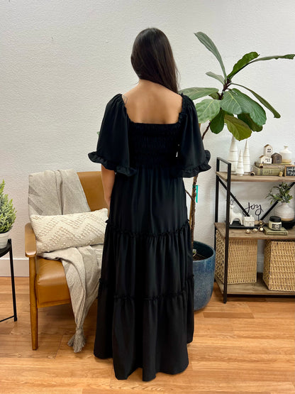 Black Bell Sleeve Dress