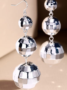 Silver Disco Ball Earrings