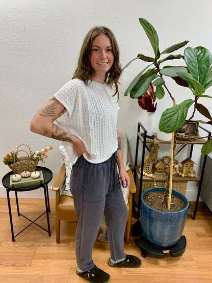 Charcoal Tencel Tapered Pants