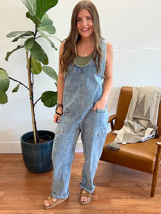 Relaxed Denim Jumpsuit